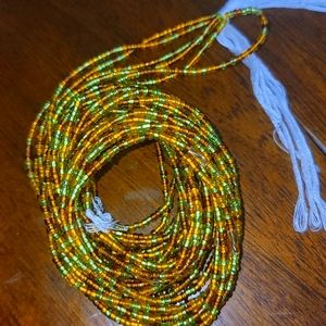 Beautiful Mixed Fall color belly Chain waistbeads from Khatuce Kollection